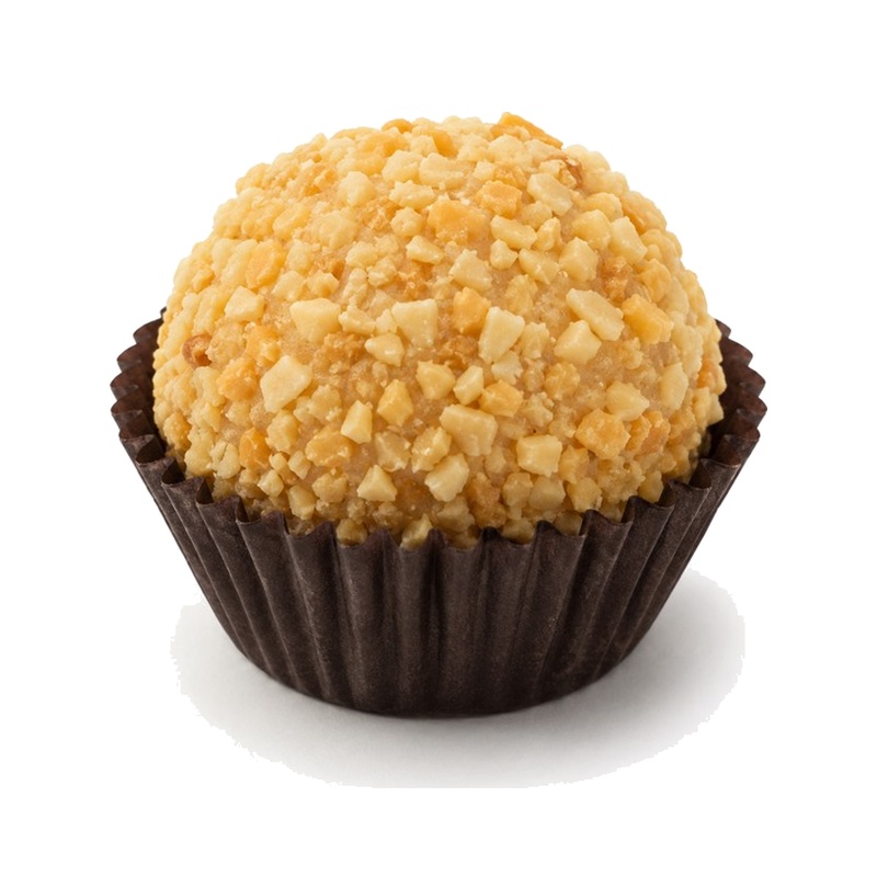 Brigadeiro Paçoca crocante de BRIGÁ en su cápsula de papel